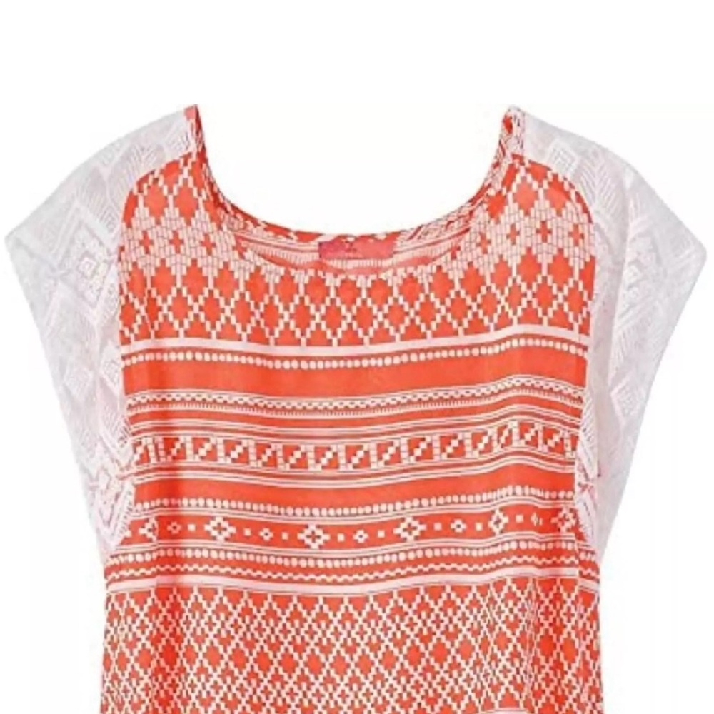NWT Prana Aleen Top Sunlit Coral Shirt Blouse Size Large